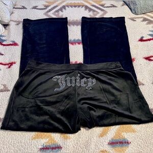 Juicy Couture Velour Pants w/ Rhinestone Logo